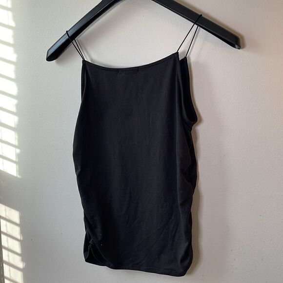 EUC Zara Active USA High Neck Black Spaghetti Tank Top Cinch Side M - Picture 9 of 9